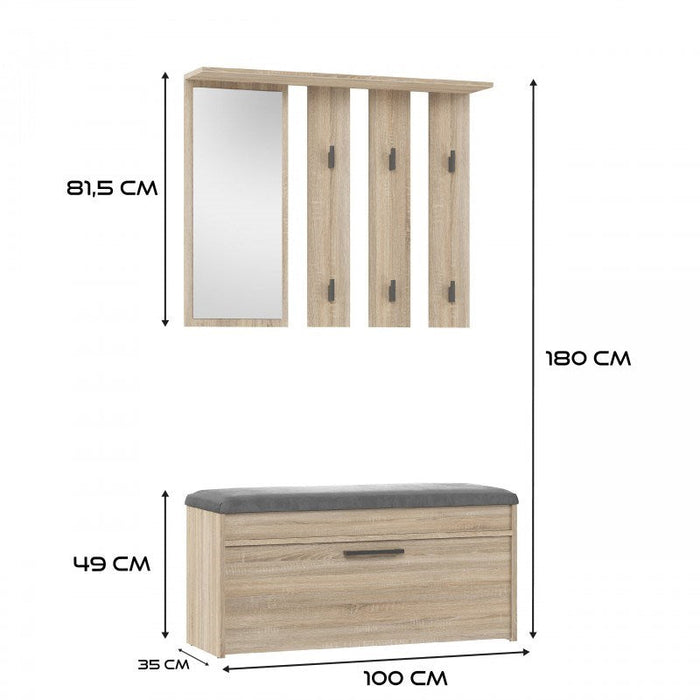 PARMA closet 100x35x180 cm oak sonoma - Furniture setsMEP-ZES<<<Hall furnitureMEP<<<ActionPL