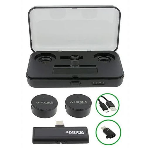 PATONA Premium Professional Lavalier Microphone Set PTS-I91S with charging case - Streaming cardsGAM-STR<<<PC