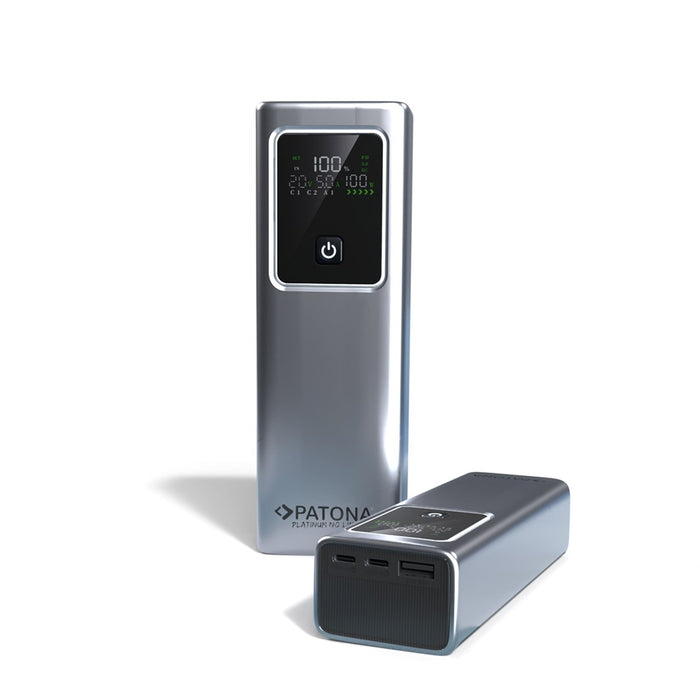PATONA Platinum Powerbank Luxury One PD100 | 20000mAh | PD 100W | USB-C + USB-A Silver, Black