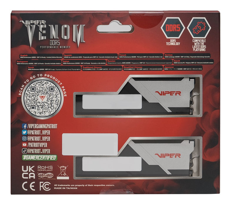 Patriot Memory Viper Venom PVV516G600C36K memory module 16 GB 2 x 8 GB DDR5 6000 MT/s 288-pin DIMM