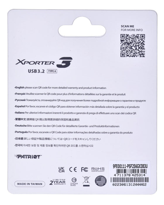 PARTIOT FLASHDRIVE Xporter 3 256GB Type A USB 3.2