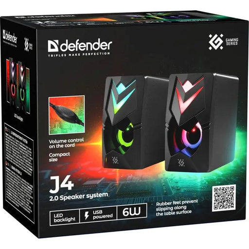 PC Speakers 2.0 DEFENDER J4 2.0 6W LED USB black - SpeakersPER-GLO<<<Input / Output DevicesPER<<<ActionPL