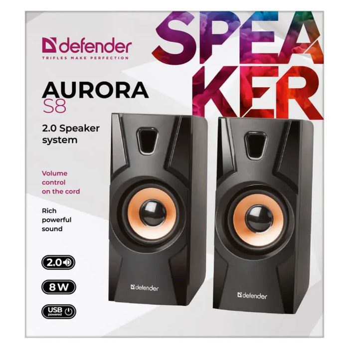 PC Speakers Defender Aurora S8 8 W Black - Колони за Компютър<<<Електроника Периферни и резервни части<<<Компютри|