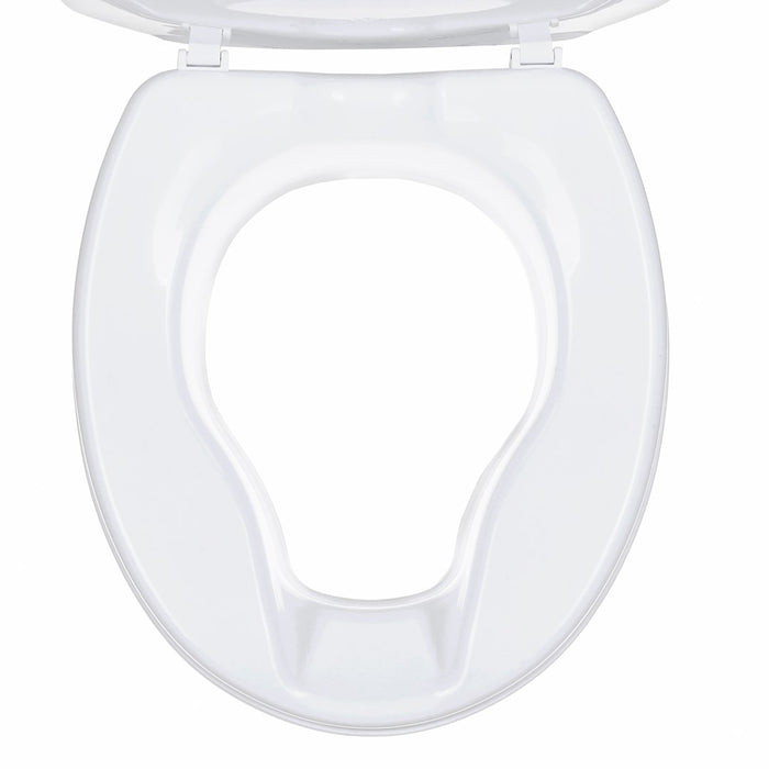 High raising toilet seat with flap
