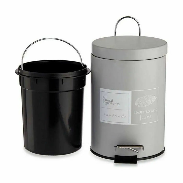 Pedal bin Berilo Beauty Products White Grey Steel Plastic 3 L (6 Units) - Почистване Прахосмукачки И Гладене<<<Дом