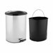 Pedal bin Berilo Silver Plastic 11 L (6 Units) - Почистване Прахосмукачки И Гладене<<<Дом Градина<<<BigBuy&&&Други