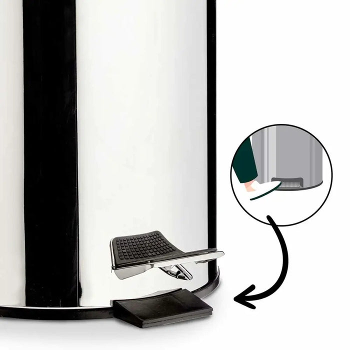 Pedal bin Berilo Silver Stainless steel Plastic 3 L (6 Units) - Почистване Прахосмукачки И Гладене<<<Дом