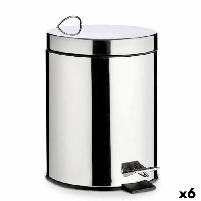 Pedal bin Berilo Silver Stainless steel Plastic 3 L (6 Units) - Почистване Прахосмукачки И Гладене<<<Дом