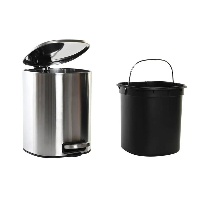 Pedal bin DKD Home Decor Silver Stainless steel polypropylene Basic 5 L - Почистване Прахосмукачки И Гладене<<<Дом