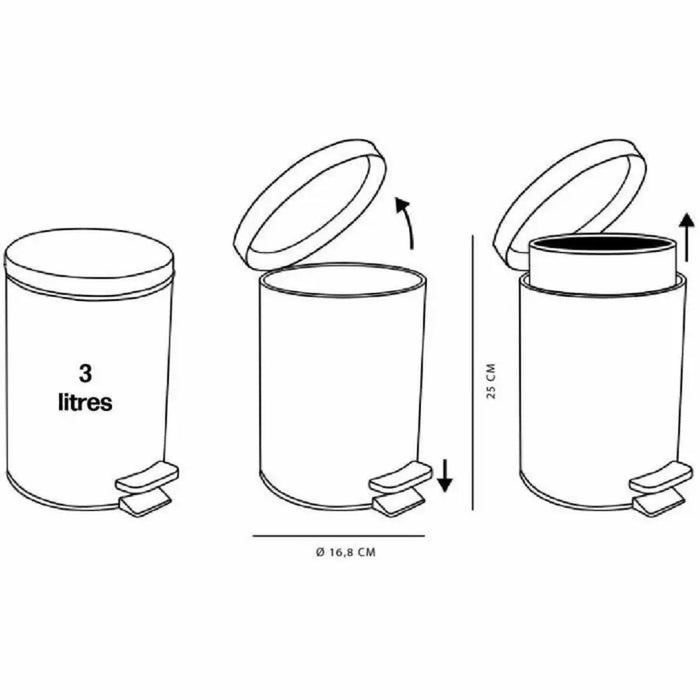 Pedal bin TODAY UTILITY White 3 L 17 x 25 cm - Баня<<<Дом Градина<<<BigBuy&&&Аксесоари и кранчета<<<Баня<<<Дом