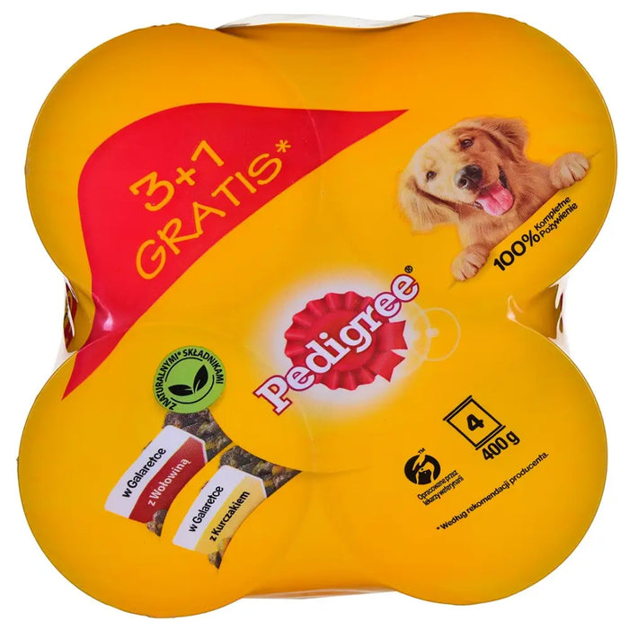 PEDIGREE Beef and chicken with jelly - Wet dog food - 4x400 g - Wet foodDLP-KAM<<<For the dogDLP<<<ActionPL