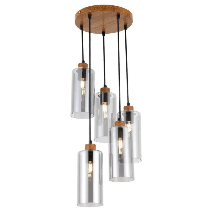PENDANT 5XE27 SMOKED GLASS VIVALUX AMIRA - Пендели<<<Вътрешно осветление<<<Осветление<<<Praktiker&&&Пендели<<<Вътрешно