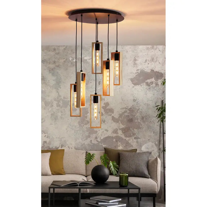 PENDANT 6XE27 BLACK EGLO LITTLETON - Пендели<<<Вътрешно осветление<<<Осветление<<<Praktiker&&&Пендели<<<Вътрешно