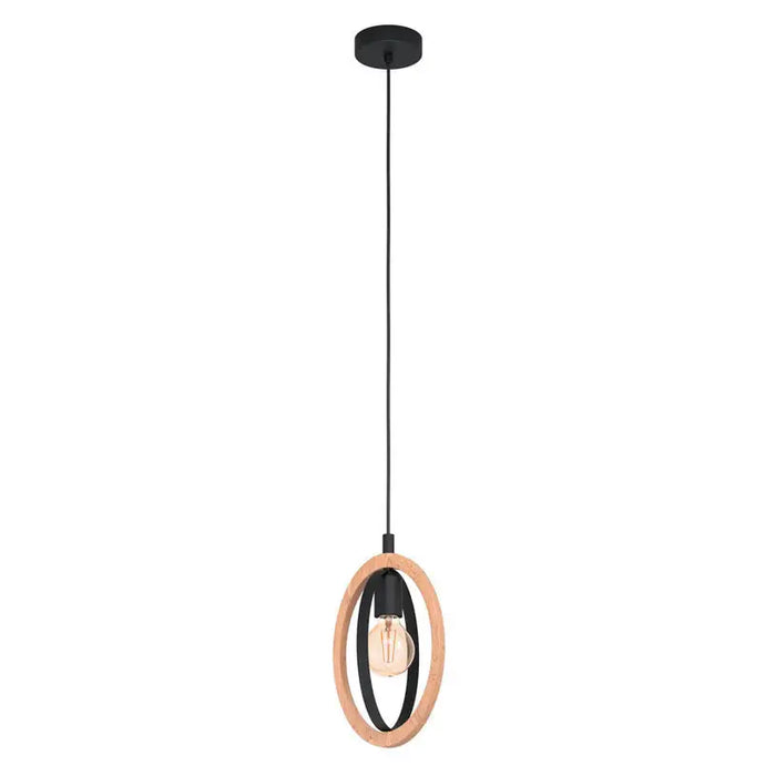 PENDANT E27 BLACK/WOOD EGLO BASILDON - Пендели<<<Вътрешно осветление<<<Осветление<<<Praktiker&&&Пендели<<<Вътрешно