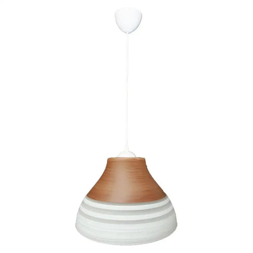 PENDANT E27 F220 WHITE/BROWN PURALUX - Пендели<<<Вътрешно осветление<<<Осветление<<<Praktiker&&&Пендели<<<Вътрешно
