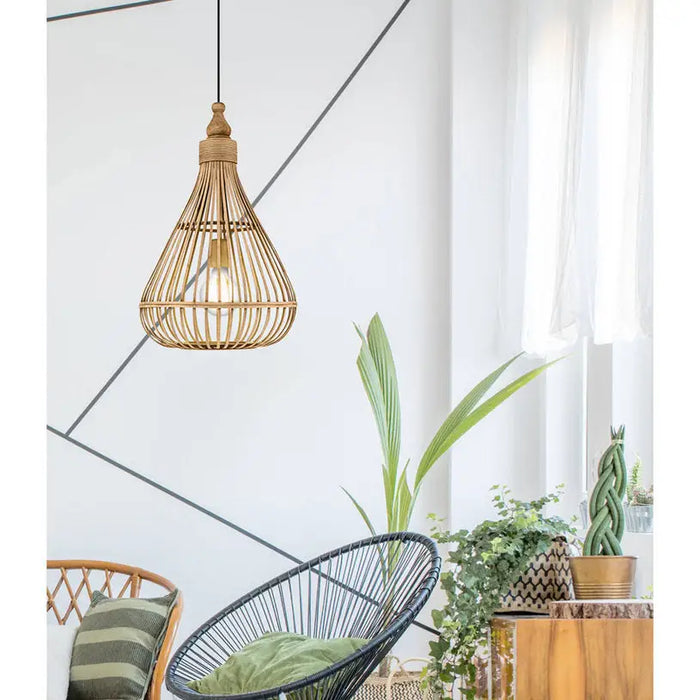 PENDANT E27 F35CM BAMBOO EGLO AMSFIELD - Пендели<<<Вътрешно осветление<<<Осветление<<<Praktiker