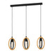 PENDANT E27 TRIPLE BLACK/WOOD EGLO BASILDON - Пендели<<<Вътрешно