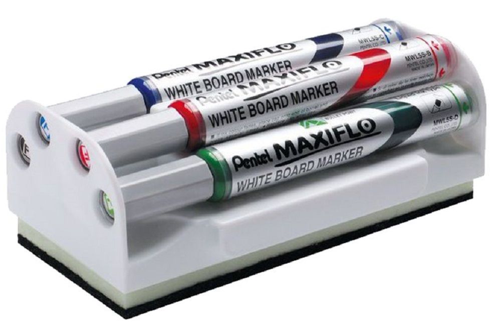 Set of Felt Tip Pens Pentel Maxiflo Board eraser