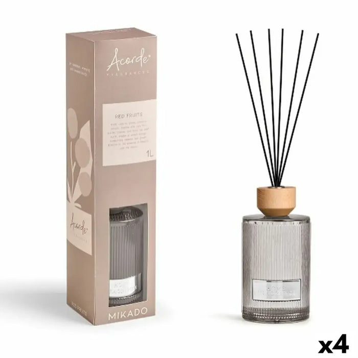 Perfume Sticks Acorde RED FRUITS 1 L (4 Units) - Почистване Прахосмукачки И Гладене<<<Дом