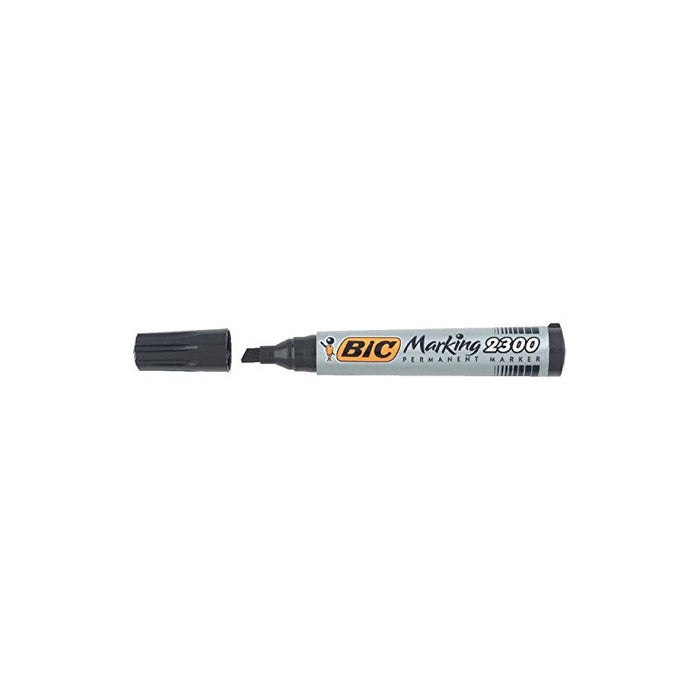 PERMANENT MARKER BEVEL TIP BIC - BLACK - Маркери<<<Канцеларски материали<<<AmperelB2B