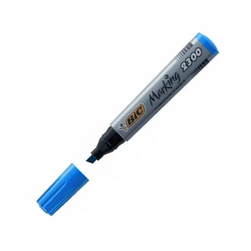 PERMANENT MARKER BEVEL TIP BIC - BLUE - Маркери<<<Канцеларски материали<<<AmperelB2B