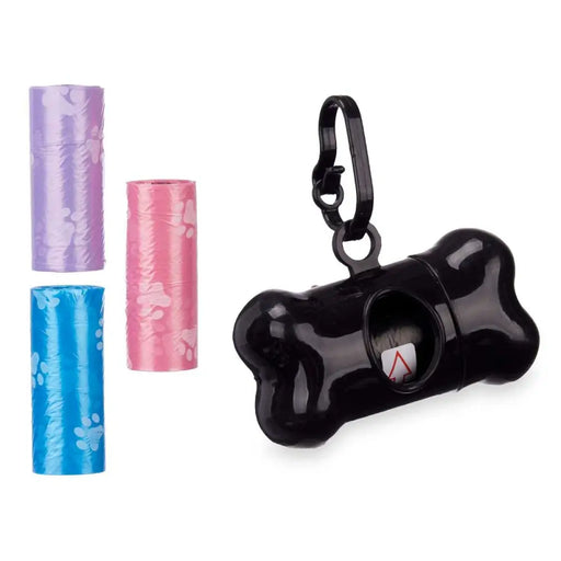 Pet Bag Dispenser Mascow Blue Black Pink Violet 9 x 21 x 4,5 cm Set (12 Units) - Домашни Животни<<<Дом