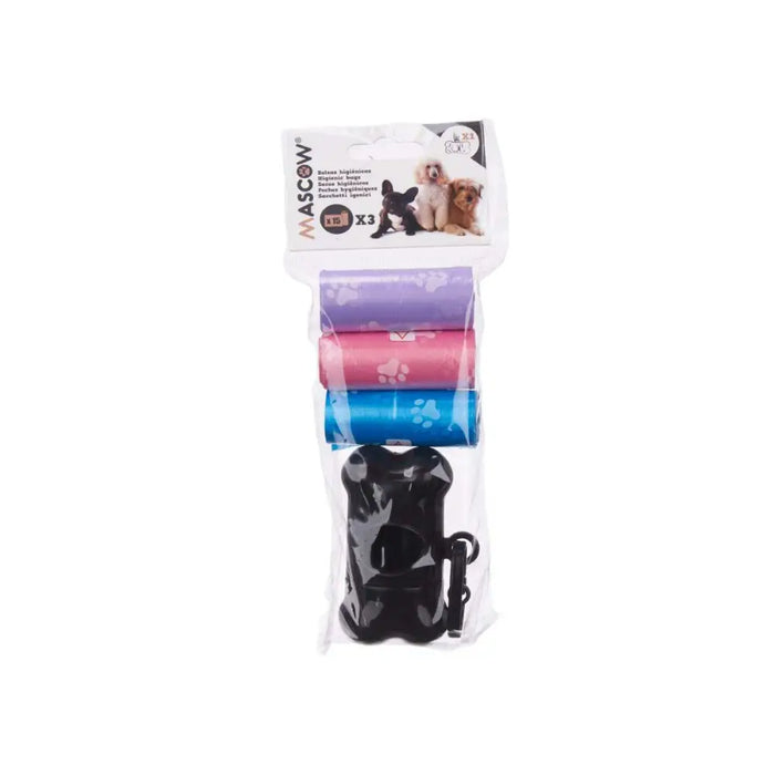 Pet Bag Dispenser Mascow Blue Black Pink Violet 9 x 21 x 4,5 cm Set (12 Units) - Домашни Животни<<<Дом