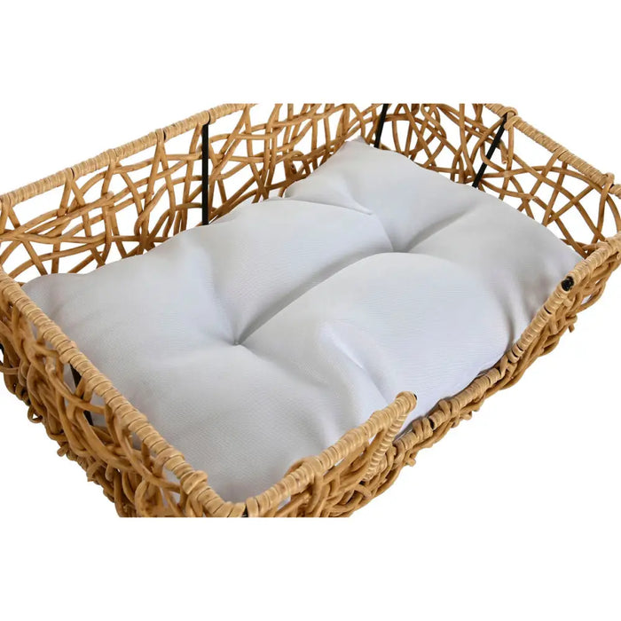 Pet bed Home ESPRIT White Light brown Metal synthetic rattan 50 x 35 x 14 cm (2 Pieces) - Домашни Животни<<<Дом