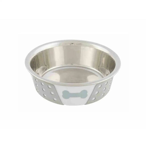Pet feeding dish Trixie White Grey Silicone Stainless steel 400 ml 0,4 l - Купички за храна и вода<<<Домашни