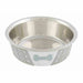 Pet feeding dish Trixie White Grey Silicone Stainless steel 400 ml 0,4 l - Купички за храна и вода<<<Домашни
