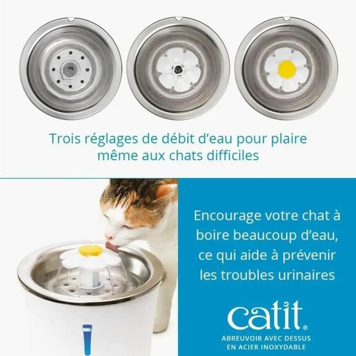 Pet Water Fountain Catit White Plastic/Stainless steel - Домашни Животни<<<Дом Градина<<<BigBuy&&&Купички за храна и