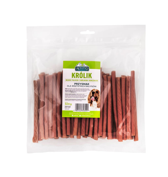 PETITTO Soft rabbit fingers - dog treat - 500g