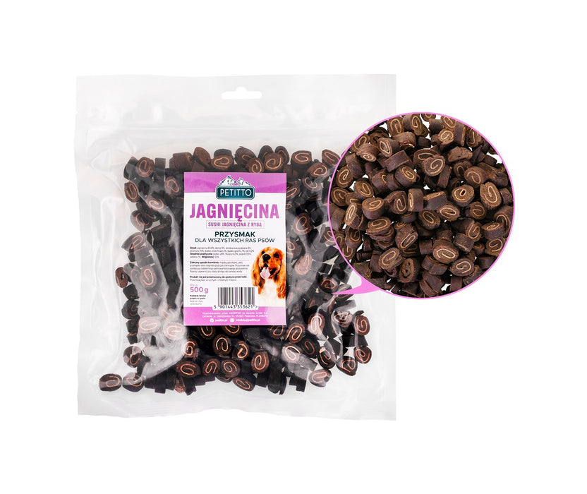 PETITTO Sushi Lamb with fish - dog treat - 500g