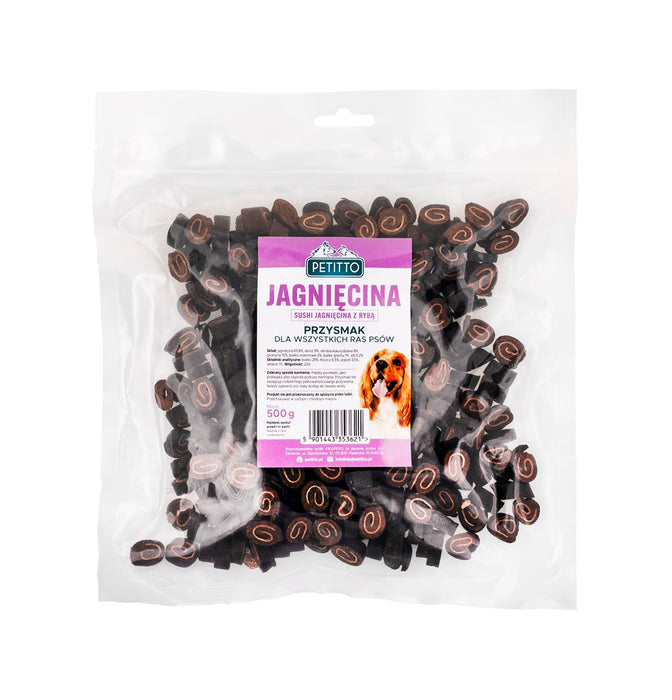 PETITTO Sushi Lamb with fish - dog treat - 500g