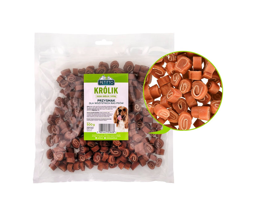 PETITTO Sushi rabbit with fish - dog treat - 500g