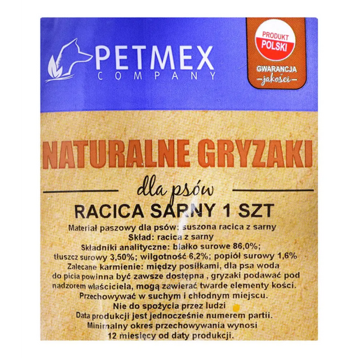 PETMEX Deer hoof - dog chew - 1 pc(s) - DelicaciesDLP-PRZ<<<For the dogDLP<<<ActionPL
