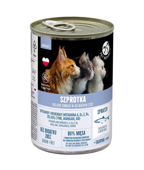 PETREPUBLIC Sprat Pieces in a delicate sauce - wet cat food - 400g