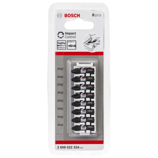 PH2 8 PIECE 25 MM BOSCH IMPACT CONTROL IMPACT SET - Битове и накрайници<<<Консумативи за