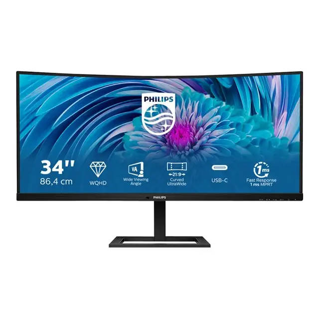 PHILIPS 346E2CUAE/00 34inch VA WLED 3440x1440 HDMI/DP/USB-C 65w Curved Speakers WQHD - Бизнес