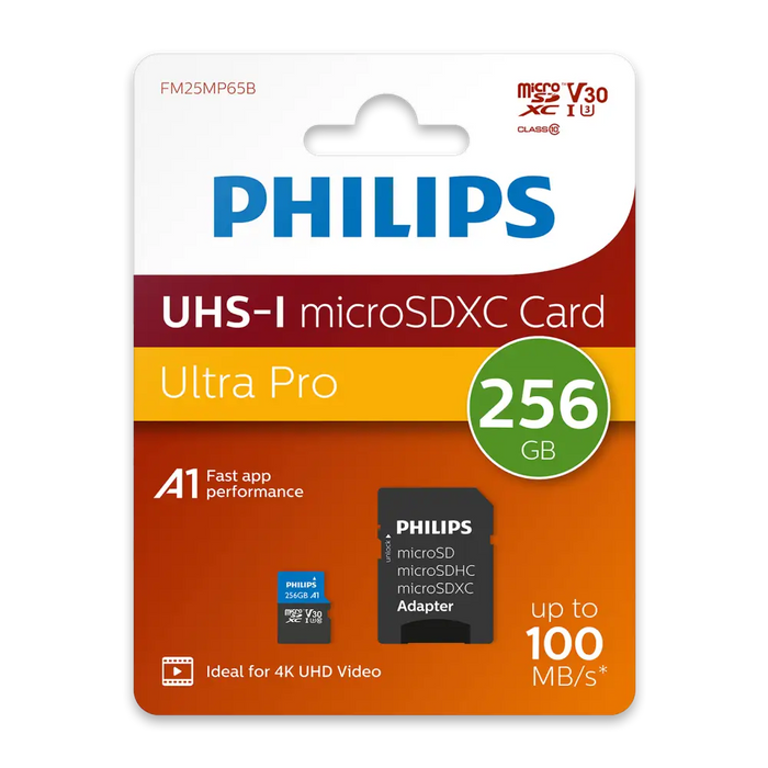 Philips Micro SDXC 256 GB Class 10 UHS-I U3 - Карти памет<<<Памети<<<MediaTrade