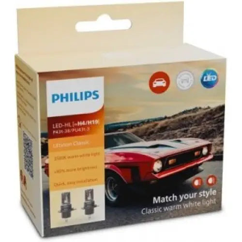 PHILIPS ULTINION CLASSIC H4 3500K 21W 12V/24V CARTON BOX X2 PCS - КРУШКИ И СВЕТЛИНИ<<<MaxCar