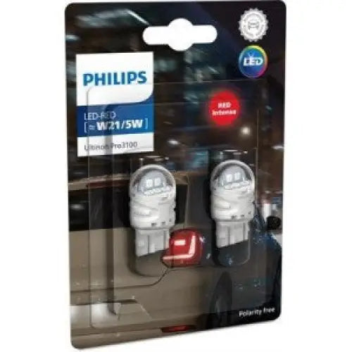 PHILIPS ULTINION PRO3100SL W21/5W RED LED 0,65W/1,75W 12V CARTON BLISTER X2 PCS - КРУШКИ И СВЕТЛИНИ<<<MaxCar