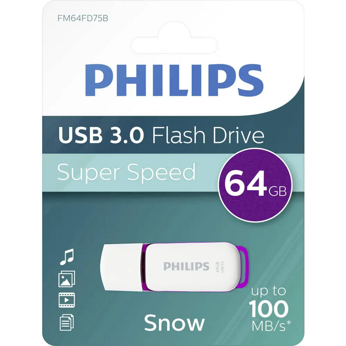 Philips USB 3.0 64GB Snow Edition - USB флаш памети<<<Памети<<<MediaTrade