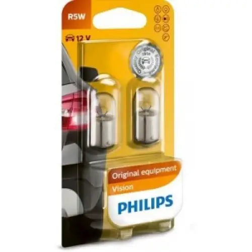 PHILIPS VISION R5W 3200K 5W 12V CARTON BLISTER X2 PCS - КРУШКИ И СВЕТЛИНИ<<<MaxCar