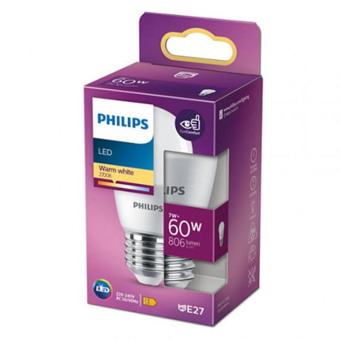 LED BULB E27 7W 806LM 2700K PHILIPS SPHERE P45