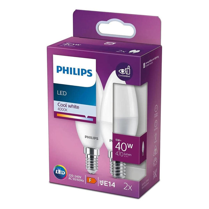 LED LAMP 4.5-40W E14 4000K PHILIPS 2PCS