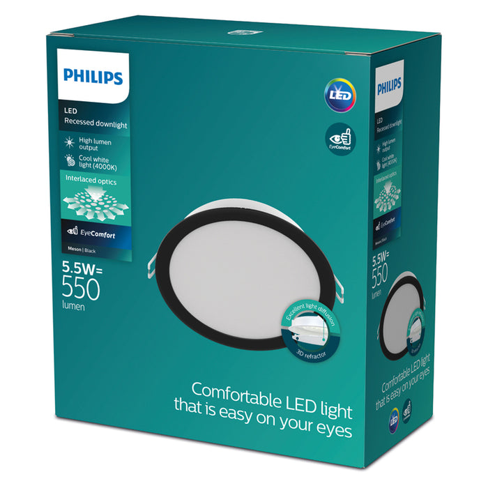 LED PANEL 5.5W 4000K 550LM ROUND BLACK PHILIPS