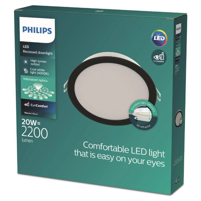 LED PANEL 20W 4000K 2200LM ROUND BLACK PHILIPS