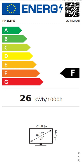 Philips 275E2FAE, 27" IPS WLED, 2560x1440@75Hz, 4ms GTG/1ms MPRT, 350cd/m2, 1000:1, Mega Infinity DCR, Adaptive Sync, FlickerFree, Low Blue Mode, 3Wx2, Tilt, Height Adjust, 2xHDMI, DP
