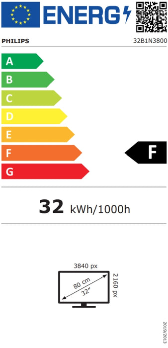 Philips 32B1N3800, 31.5" VA WLED, 3840x2160@60Hz, 4ms GtG, 350cd m/2, 3500:1, 50M:1 DCR, Adaptive Sync, FlickerFree, LowBlue Mode, 3Wx2, Tilt, Height Adjust, Pivot, Swivel, 2xHDMI, DP, USB hub